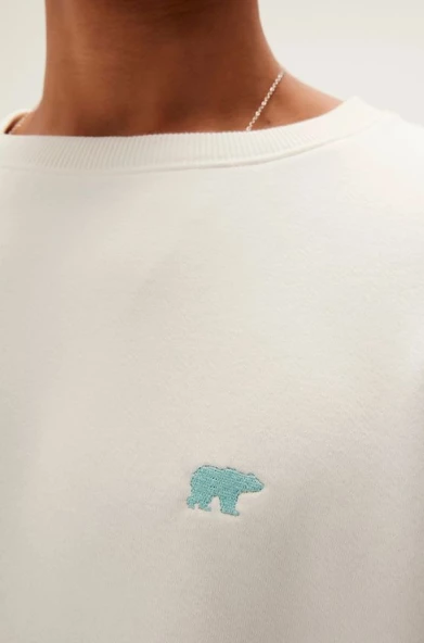 Bad Bear Geofox Crewneck Off Whıte Erkek Beyaz Sweatshırt 22.02.12.028 - Resim 4
