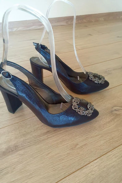 2659-S Topukla Kadın Kalın Topuk Abiye Ayakkabı - Resim 12