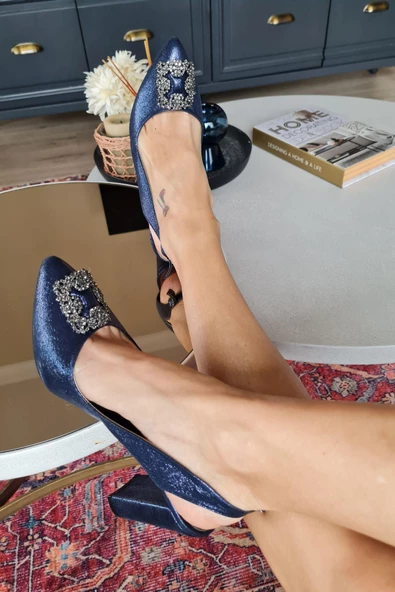 2659-S Topukla Kadın Kalın Topuk Abiye Ayakkabı - Resim 3