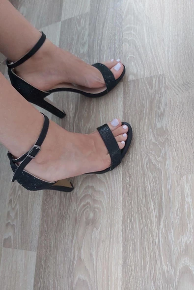 036 101 Topukla Kadın 10 cm Topuklu Taşlı Abiye Ayakkabı - 10