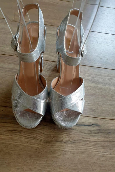 04171 Topukla Kadın Taşlı Platformlu 19 Pont Abiye Ayakkabı - 12