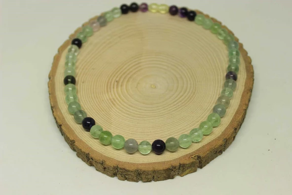 Florit Taşı Kolye 8mm (Klipsli) - Resim 3