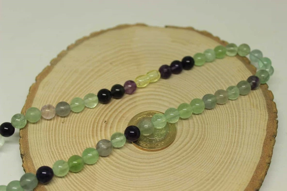 Florit Taşı Kolye 8mm (Klipsli) - Resim 2