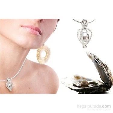 İstiridye İçinden Çıkan Gerçek İnci Kolye Set Sevgiliye Şık Hediye - 5