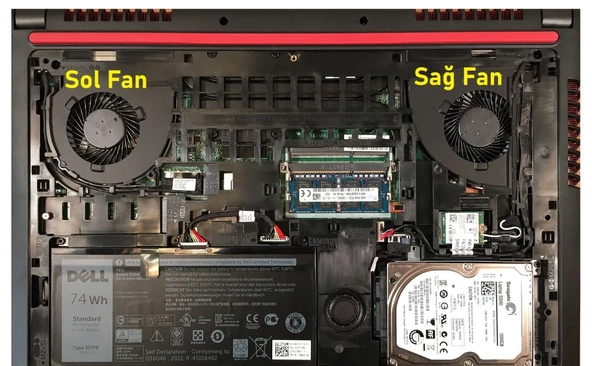 Dell Inspiron 7559-B70D128W81C Fan V1 (Sağ Fan)