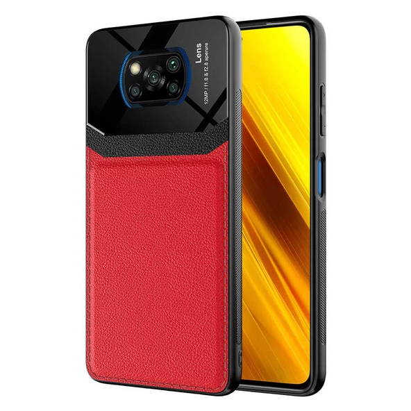 Xiaomi Poco X3 Kılıf ​Zore Emiks Deri Görünümlü Kılıf - 2