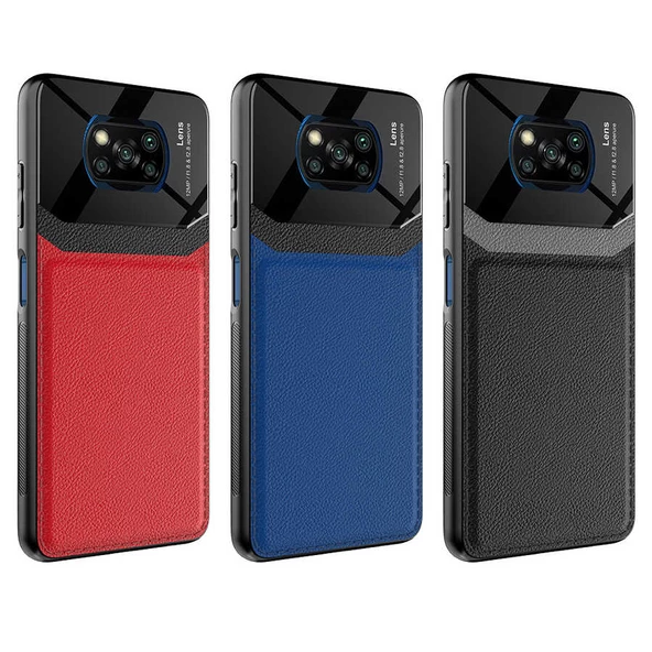 Xiaomi Poco X3 Kılıf ​Zore Emiks Deri Görünümlü Kılıf - 5