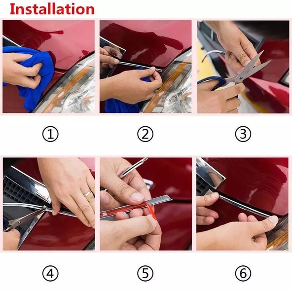 Araç Araba Oto Jant Fitili Metal Görünümlü Lastik Jant Trim Bandı Jant Şeriti 8 Metre - 12