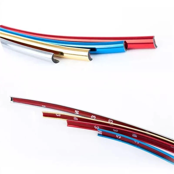 Araç Araba Oto Jant Fitili Metal Görünümlü Lastik Jant Trim Bandı Jant Şeriti 8 Metre - 11