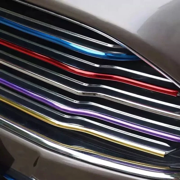 Araç Araba Oto Jant Fitili Metal Görünümlü Lastik Jant Trim Bandı Jant Şeriti 8 Metre - 10