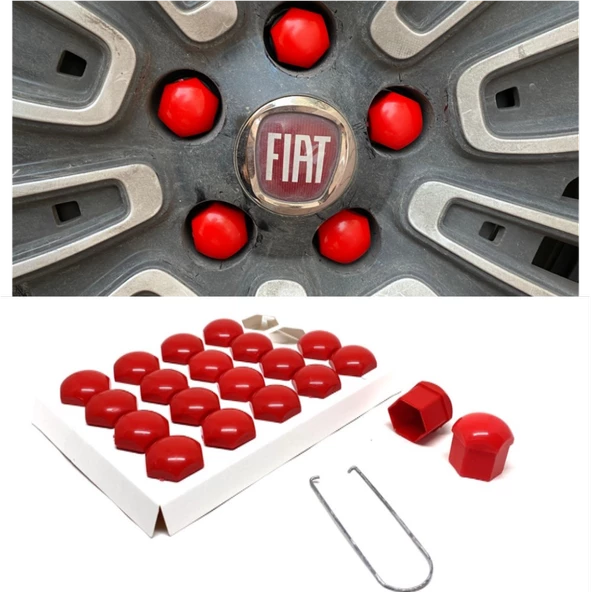 Düz Bijon Kapağı Sökme Aparatlı 20 li Set 17 mm-19 mm Kırmızı