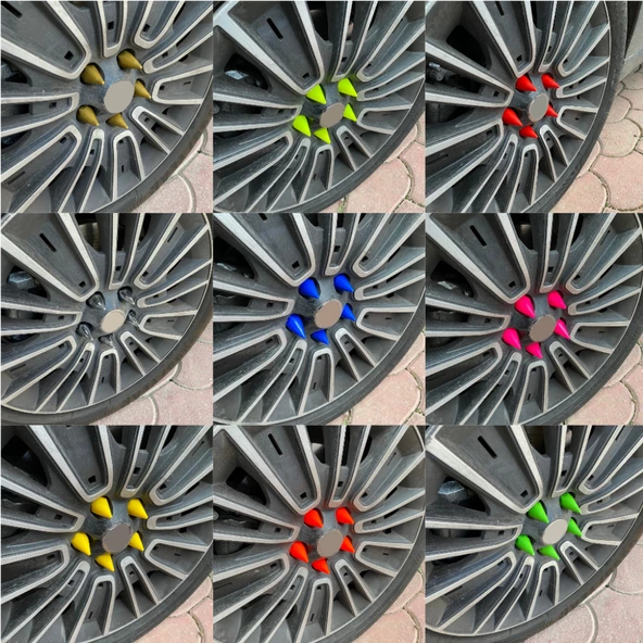 Sivri Mermi Bijon Kapağı Sökme Aparatlı 20 li Set 17 mm-19 mm KIRMIZI - 4