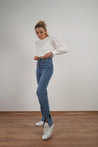 Kadın Fisto Detaylı Sweat Beyaz - 5