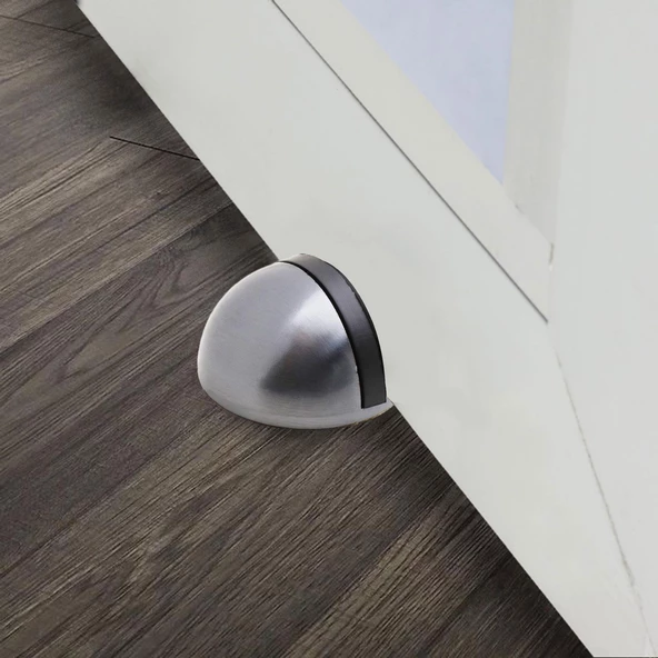 Yarımay Kapı Stoperi Tamponu Yapışkanlı Metal Kapı Durdurucu Tutucu Kapı Stopu İnox (5 ADET) - 6