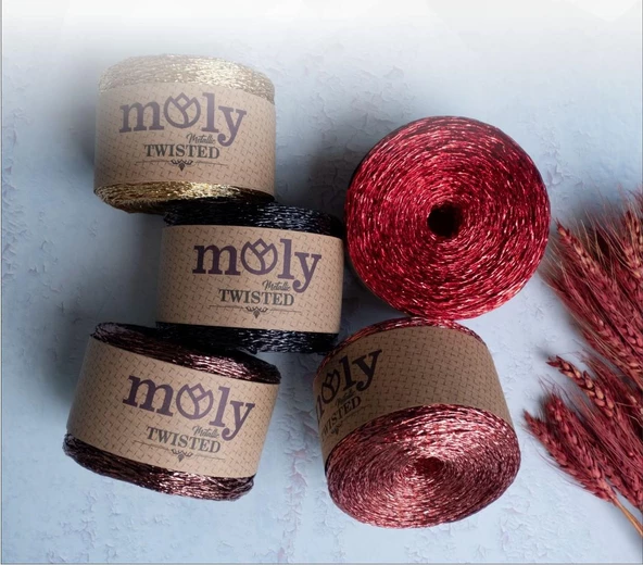 Moly Twisted Metalik Kağıt İp Hasır Çanta Runner Şapka Amerikan Servis 250gr