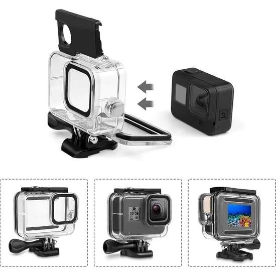 Gopro Hero 8 Black Su Geçirmez Koruma Kabı Housing - 3