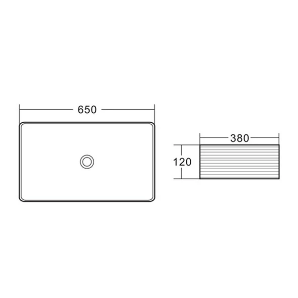 E-2106M1 Tezgah Üstü Porselen Lavabo E-2106M1 - 2