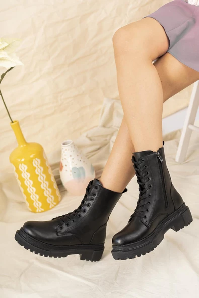 Muggo Carol Garantili Kadın Bağcıklı Postal Bot - 5