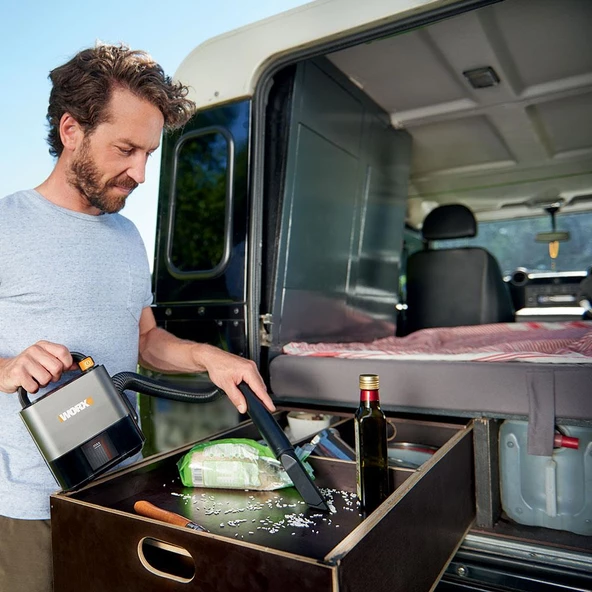 WORX WX030 20Volt 2.0Ah. 30W/10Kpa Li-ion Flexi Esnek Hortumlu Profesyonel Kompakt Şarjlı Süpürge - Resim 6