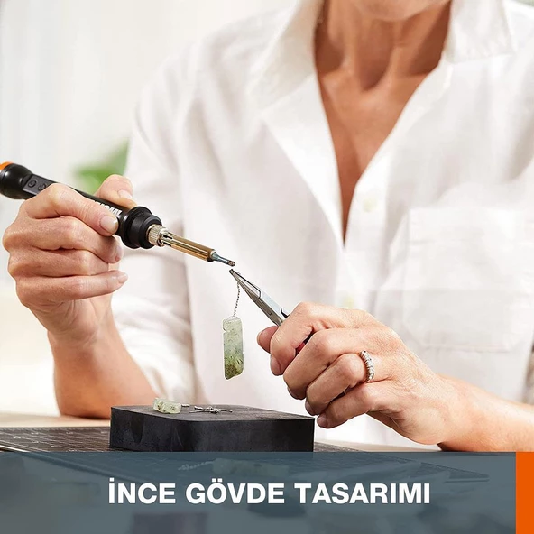 Worx Wx988 Makerx 20Volt 2.0Ah. Kömürsüz Profesyonel Kalem Tipi Devir Ayarlı Gravür Seti + Kalem Tipi Dijital Lehim Ve Ahşap Yakma Seti + 46 Parça Aksesuar - 8