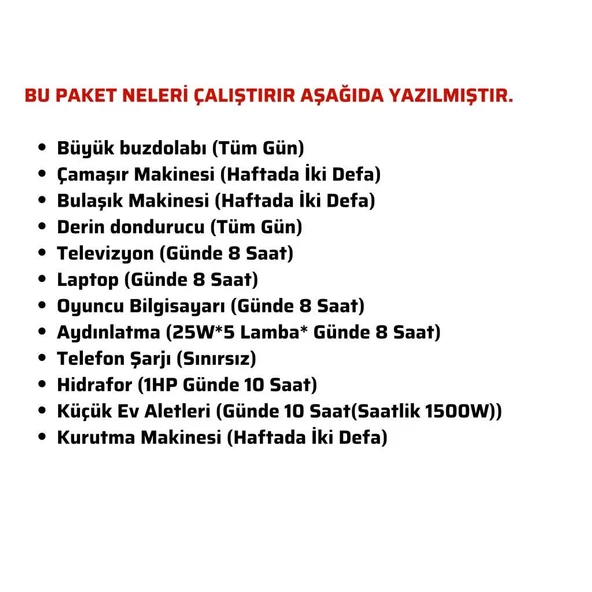 Teknovasyon Arge Güneş Enerjisi Solar Paketi 11kva İnverter 550 watt Güneş Paneli 200 Amper Jel Akü - 4