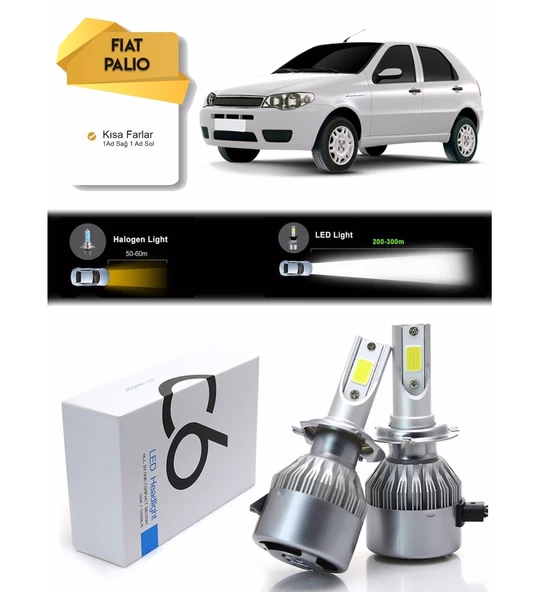 Fiat Palio Kısa Far Led Xenon Şimşek Etkili 2005 ve Sonrası