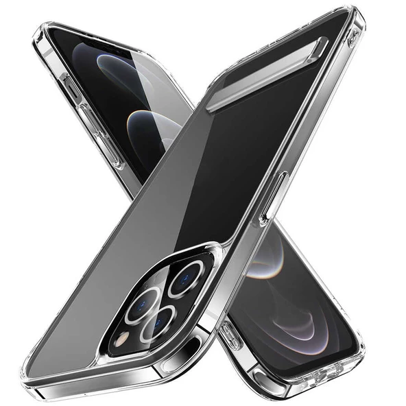 Apple iPhone 14 Pro Max Kılıf Standlı Şeffaf Silikon Zore L-Stand - 3