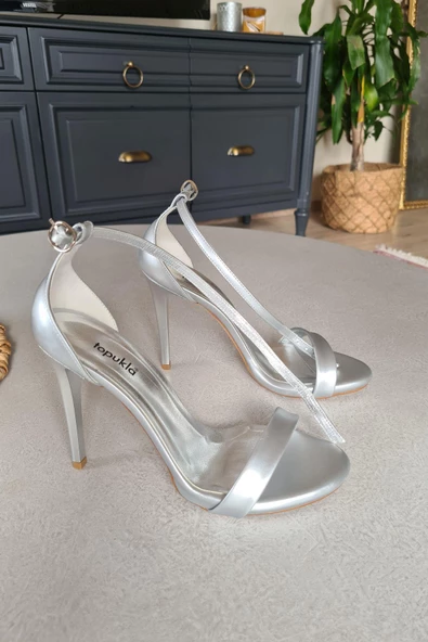 63 Topukla Kadın Tek Bant Deri Ayakkabı - 7