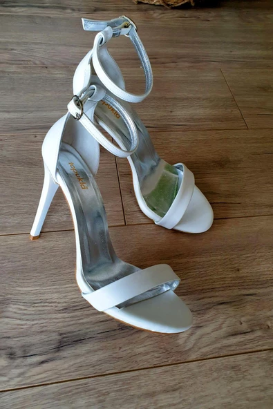 63 Topukla Kadın Tek Bant Deri Ayakkabı - 10