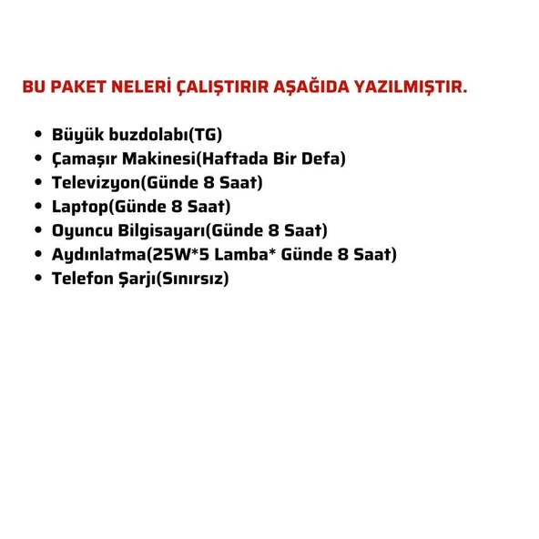 Teknovasyon Arge Güneş Enerjisi Solar Paketi 5kva İnverter 550 watt Güneş Paneli 200 Amper Jel Akü - 4