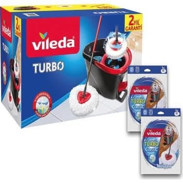 Vileda Turbo Pedallı Temizlik Seti + 2'li Yedek Paspas - 4