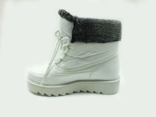 Marine Shoes Kürklü Termal Kar Botu Beyaz-Rugan 86 4013 - 3