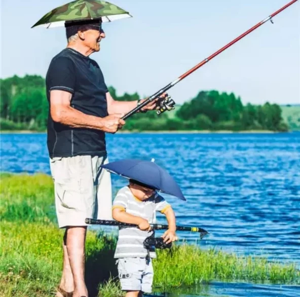Gökkuşağı Kafa Şemsiyesi Güneş Şemsiyesi Çok Renkli Standart - 6