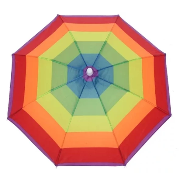 Gökkuşağı Kafa Şemsiyesi Güneş Şemsiyesi Çok Renkli Standart - 2