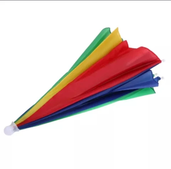 Gökkuşağı Kafa Şemsiyesi Güneş Şemsiyesi Gökkuşağı Standart - 7