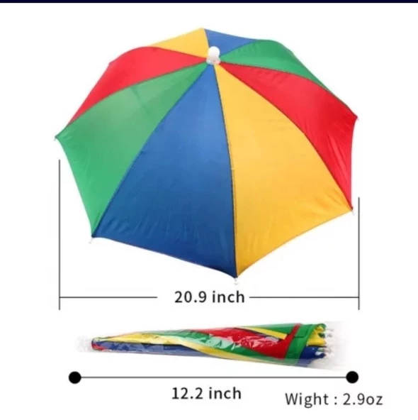 Gökkuşağı Kafa Şemsiyesi Güneş Şemsiyesi Gökkuşağı Standart - 8