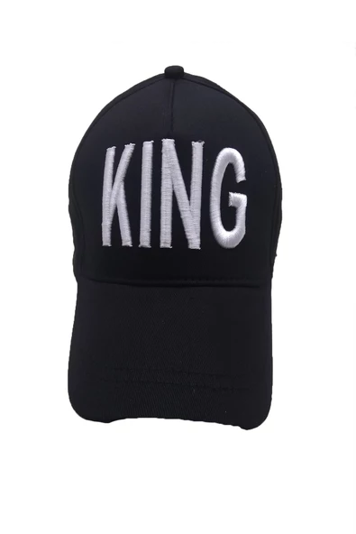 King Lacivert Şapka Beyaz Nakışlı  SİYAH Tek Ebat