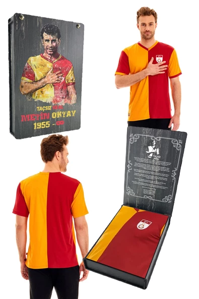Galatasaray Orijinal Metin Oktay Fan Forma 4 Yıldızlı Özel Tasarım Ahşap Kutulu ürün görseli 1