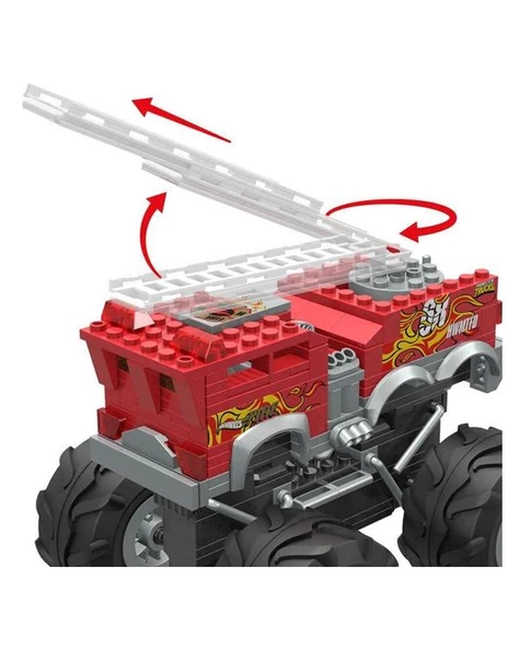 Hot Wheels Mega 5 Alarm Monster Truck İtfaiye Aracı HHD19 - 4