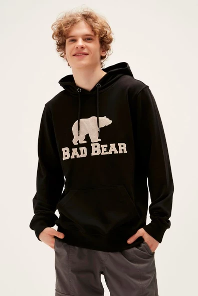 Bad Bear Erkek Siyah Hoodie Brand Hoodıe Kapişonlu Sweatshırt 22.02.12.001 - Resim 2