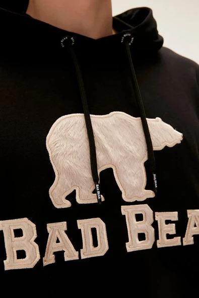Bad Bear Erkek Siyah Hoodie Brand Hoodıe Kapişonlu Sweatshırt 22.02.12.001 - Resim 3