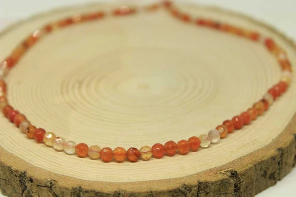 Akik Taşı Faset Kesim Dizi 4mm (24035) - Resim 3