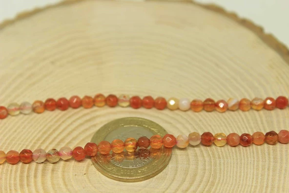 Akik Taşı Faset Kesim Dizi 4mm (24035) - Resim 2