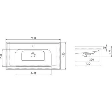 Turkuaz Cerastyle Frame Etajer Uyumlu Damlalıklı Lavabo 90x45 cm - 2