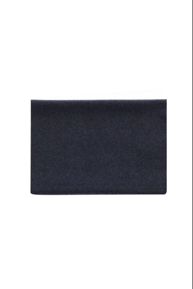 Erkek Düz Siyah Yün Atkı Lacivert Tek Ebat - 3