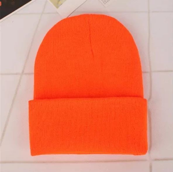 Neon Turuncu Basic Bere Unisex  Turuncu Bere  Neon Turuncu Standart