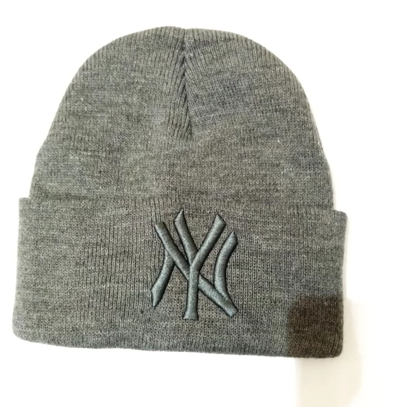 Ny  New York Yankees Nakışlı Bere  Gri Tek Beden