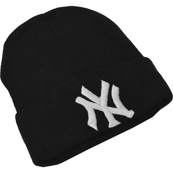 Ny  New York Yankees Nakışlı Bere  Siyah - Beyaz Tek Beden - 2
