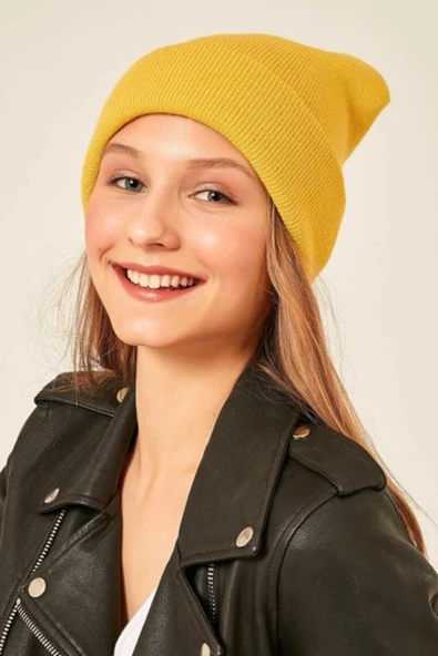 Neon Turuncu Basic Bere Unisex Turuncu Bere Hardal Sarısı Standart - 4