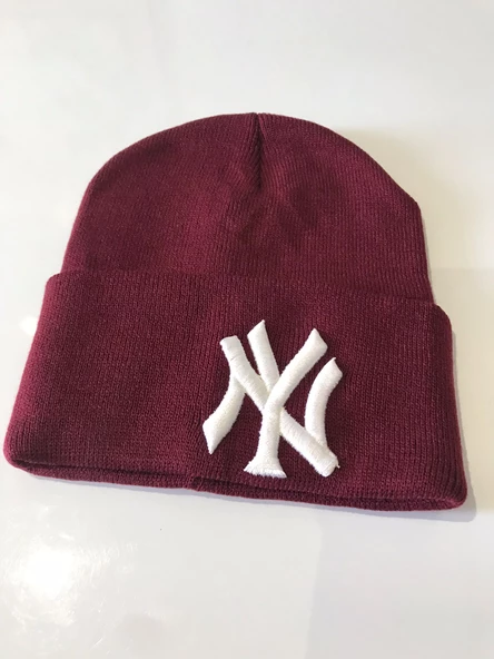 Ny  New York Yankees Nakışlı Bere  Bordo Tek Beden